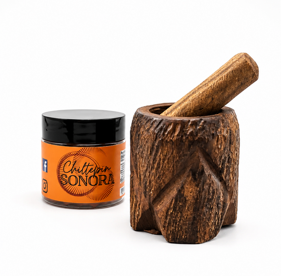 Chiltepinero Molcajete + Dried Chiltepin · .5oz Jar